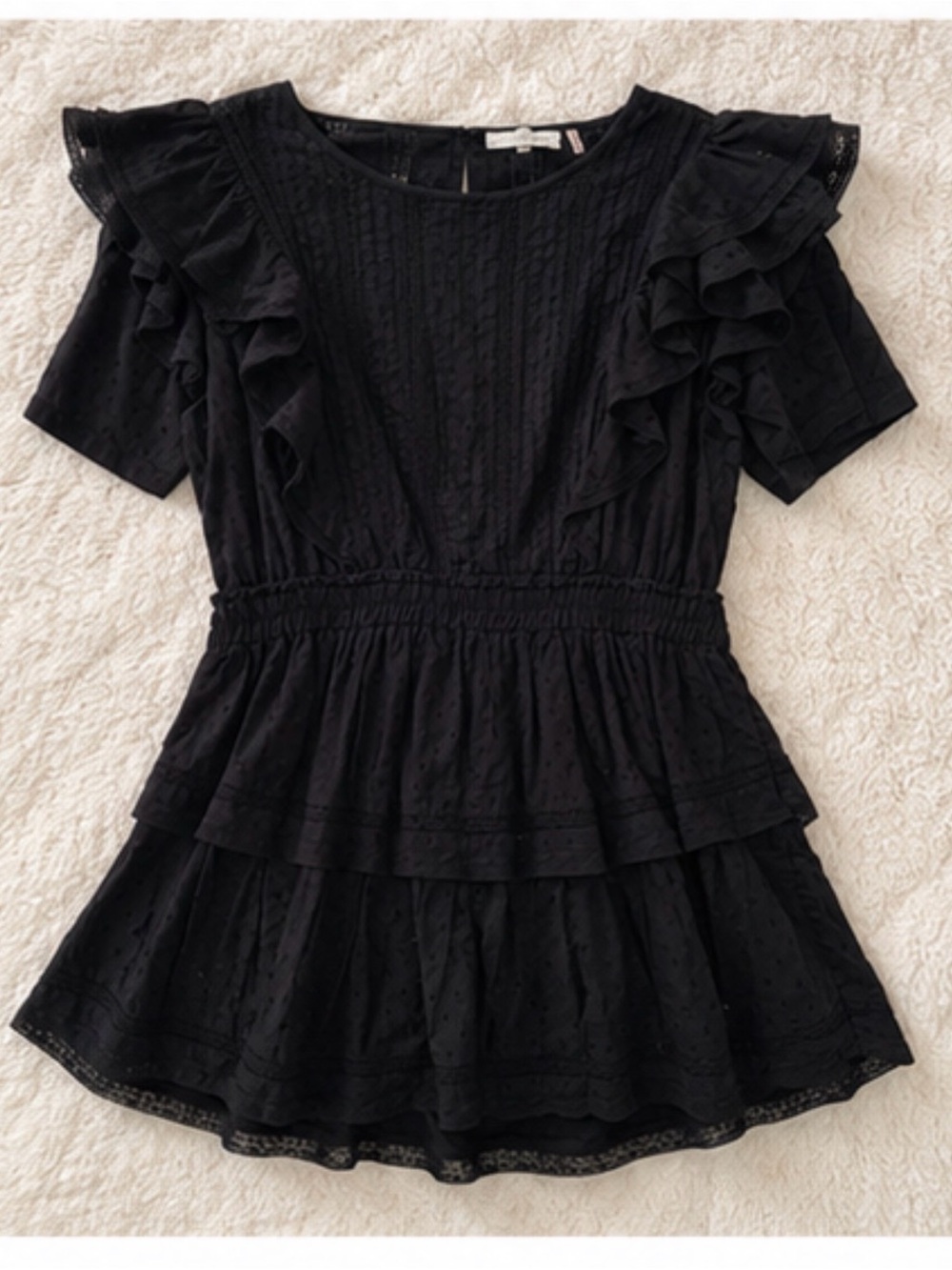 LoveShackFancy Black Natasha Dress